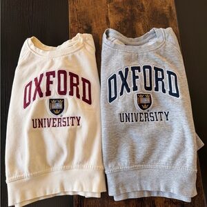Kids Oxford University Sweatshirts in Cream and Gray